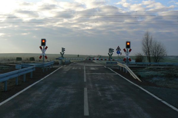 geschlossener Bahnübergang